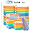 image:imageMr Pen Plastic Pencil Case Box 6 Pack  Large Crayon Marker Pen Organizer Bulk Plastic Bead Organizing Container with SnapTight Lids Clear Craft Storage BoxesOrange  Yellow  Green  Blue