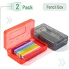 image:imageMr Pen Plastic Pencil Case Box 6 Pack  Large Crayon Marker Pen Organizer Bulk Plastic Bead Organizing Container with SnapTight Lids Clear Craft Storage BoxesDark Grey  Red