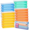 image:imageMr Pen Plastic Pencil Case Box 6 Pack  Large Crayon Marker Pen Organizer Bulk Plastic Bead Organizing Container with SnapTight Lids Clear Craft Storage BoxesOrange  Yellow  Green  Blue