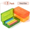 image:imageMr Pen Plastic Pencil Case Box 6 Pack  Large Crayon Marker Pen Organizer Bulk Plastic Bead Organizing Container with SnapTight Lids Clear Craft Storage BoxesYellow  Red Orange  Grass Green