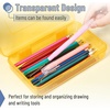 image:imageMr Pen Plastic Pencil Case Box 6 Pack  Large Crayon Marker Pen Organizer Bulk Plastic Bead Organizing Container with SnapTight Lids Clear Craft Storage BoxesYellow  Blue