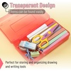 image:imageMr Pen Plastic Pencil Case Box 6 Pack  Large Crayon Marker Pen Organizer Bulk Plastic Bead Organizing Container with SnapTight Lids Clear Craft Storage BoxesBlue  Yellow  Pink