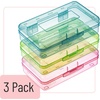 image:imageMr Pen Plastic Pencil Case Box 6 Pack  Large Crayon Marker Pen Organizer Bulk Plastic Bead Organizing Container with SnapTight Lids Clear Craft Storage BoxesPink  Blue  Green