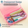 image:imageMr Pen Plastic Pencil Case Box 6 Pack  Large Crayon Marker Pen Organizer Bulk Plastic Bead Organizing Container with SnapTight Lids Clear Craft Storage BoxesVibrant Pink