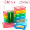 image:imageMr Pen Plastic Pencil Case Box 6 Pack  Large Crayon Marker Pen Organizer Bulk Plastic Bead Organizing Container with SnapTight Lids Clear Craft Storage BoxesPink  Green  Blue  Yellow