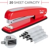 image:imageMr Pen Red Office Stapler with Staples 1000 Staples 14  20 Sheet Capacity Desktop Stapler for Students Office Supplies Ergonomic Design for Comfortable Use