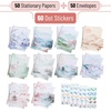 image:imageMr Pen Stationery Writing Paper with Envelopes 85 x 11 Inch  160 Pack50 Letter Writing Paper with 50 Envelopes and 60 Round Dot Sticker Cherry Blossoms Cute Stationary Set with 10 Desi