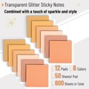 image:imageMr Pen Transparent Glitter Sticky Notes 3x3 12 Pads 600 Sheets  Colorful Plastic Glitter Sticky Notes Bulk SelfStick Note Pads for Women Office School Home Study amp OrganizationAutumn