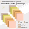 image:imageMr Pen Transparent Glitter Sticky Notes 3x3 12 Pads 600 Sheets  Colorful Plastic Glitter Sticky Notes Bulk SelfStick Note Pads for Women Office School Home Study amp OrganizationBoho