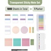 image:imageMr Pen Transparent Sticky Notes Set 1000 Sheets  Transparent Sticky Notes Tabs with Marker Pen for Bible Study Office School Planning Journaling amp Organization
