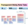 image:imageMr Pen Transparent Sticky Notes Tabs 600 pcs  Transparent Pop Up Writable Colored Book Index Tab File Flags Self Adhesive Divider Sticker for Notebook Office School
