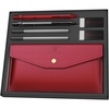 image:imageMr Pen 05mm Metal Mechanical Pencil Set with Lead Refills amp Erasers  2 Pack 2x Tubes Lead Refill 2x Erasers Red Faux Leather Pencil Case for School Supplies Note Taking Fathers Day Gift