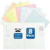 image:imageMr Pen 4Pocket Folders 8 Pack 125 x 95 Pastel Colors TearResistant Paper Folders with Pockets 3 Holes Punched High Capacity Includes Rulers and Conversion Charts for Binder Organization