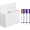 image:imageMr Pen Magnetic Marker Holder White  Magnetic Dry Erase Marker Holder with 6 Colorful Markers Whiteboard Marker Holder White Board Organizer