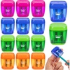 image:imageMr Pen Pencil Sharpeners Manual 12 Pack Dual Hole Colorful  Bulk Handheld Pencil Sharpener Compatible with Standard and Jumbo Pencils Snapon Lid Stainless Steel Blade