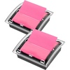 image:imageMr Pen Pop Up Note Dispenser 3 x 3 2 Pack Black Base Clear Top  Sticky Note Dispenser Sticky Note Holder for Desk2 Pack