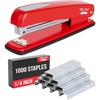 image:imageMr Pen Red Office Stapler with Staples 1000 Staples 14  20 Sheet Capacity Desktop Stapler for Students Office Supplies Ergonomic Design for Comfortable Use