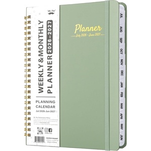 image:imageMr Pen 20262027July 2026  June 2027  Weekly amp Monthly Calendar Notebook Green Hardcover Spiral Bound with Tabs and Inner Pocket A5 63 x 85