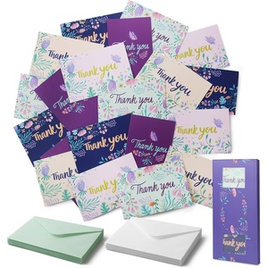 image:imageMr Pen Blank Thank You Cards with Envelopes 20 Pack 4x6  Gold Foil Thank You Notes with Envelopes Black Wedding Thank You Cards Wedding Thank You Note Cards Fathers Day GiftGreenery Purple Design
