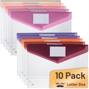 image:imageMr Pen Clear Plastic Envelopes File Folders 20 Pack A4 Letter Size  Colorful Flaps Clear Folders for Documents Plastic Poly Envelopes with Label for School Home Work Office OrganizerRosy Ember