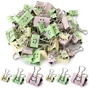 image:imageMr Pen Cute Binder Clips 80 pcs Assorted Sizes  Smiley Binder Paper Clips Bulk Paper Clamps for Office Supplies Home School Business Document Organizing