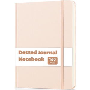 image:imageMr Pen Dotted Journal Notebook A5 Medium Size 57x84  160 Pages 80 Sheets Fabric Hardcover 100 GSM Thick Paper Bullet Dotted Journal for Planning Trackingcosmic latte
