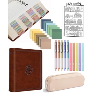 image:imageMr Pen ESV Journaling Bible Kit for Women  Aesthetic Highlighters and Black Ink Gel Pens Tabs 3x3 Inch Transparent Sticky Notes Bible Reading Tracker