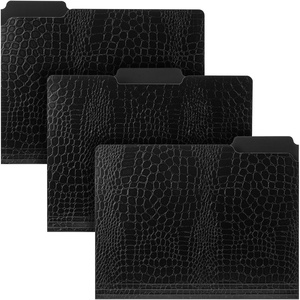 image:imageMr Pen File Folders 94 x 117 3 Pack Black Leather Design  Letter Size File Folders Office File Folder Filing Folders Files Folder File Folders with Tabs