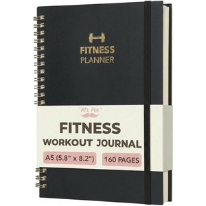 image:imageMr Pen Fitness Workout Journal for Women amp Men A555 x 82  160 Pages Spiral Black Workout Log Book Planner for Tracking Progress