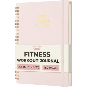 image:imageMr Pen Fitness Workout Journal for Women amp Men A555 x 82  160 Pages Spiral Blush Workout Log Book Planner for Tracking Progress
