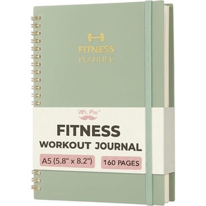 image:imageMr Pen Fitness Workout Journal for Women amp Men A555 x 82  160 Pages Spiral Green Workout Log Book Planner for Tracking Progress