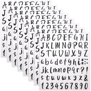 image:imageMr Pen Glitter Letter Stickers 1 Inch 8 Sheets 576 pcs Black  Self Adhesive Glitter Letters and Numbers Vinyl Alphabet Stickers