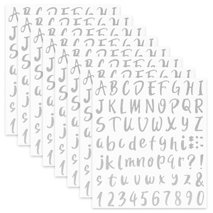 image:imageMr Pen Glitter Letter Stickers 1 Inch 8 Sheets 576 pcs Silver  Self Adhesive Glitter Letters and Numbers Vinyl Alphabet Stickers