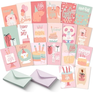 image:imageMr Pen Happy Birthday Cards with Envelopes 48 Pack 375 x 52  Animal Design Blank Inside Assorted Birthday Cards Bulk for KidsLight coral