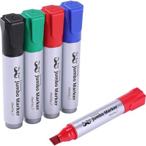 image:imageMr Pen Jumbo Permanent Markers 4 Pack Red Chisel Tip Wide Tip Large  Thick Permanent Markers for Canvas Posters Board Fabric Window Glass Wood Waterproof Quick DryBlack  Green  Red  Blue
