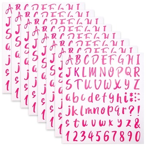 image:imageMr Pen Letter Stickers 1 Inch 8 Sheets 576 pcs Pink  Self Adhesive Letters and Numbers Vinyl Alphabet Stickers