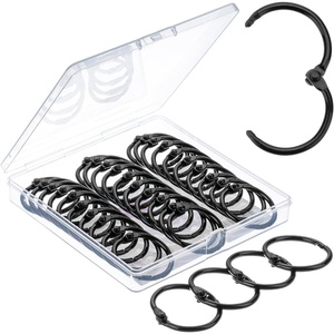 image:imageMr Pen Loose Leaf Binder Book Rings 2 Inch 20 Pack  Metal Binder Rings for Index Cards Keychains School Home Office SilverBlack