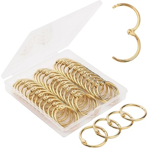 image:imageMr Pen Loose Leaf Binder Book Rings 2 Inch 20 Pack  Metal Binder Rings for Index Cards Keychains School Home Office SilverGold
