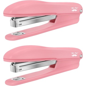 image:imageMr Pen Office Stapler with Staples 2 Pack 200 Staples 14  20 Sheet Capacity Desktop Stapler for Students Office Supplies Ergonomic Design for Comfortable Use JamFreePink