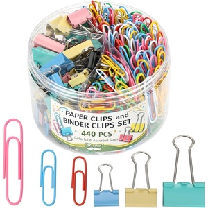 image:imageMr Pen Paper Clips and Binder Clips Set 440 pcs  Colorful Binders amp Paperclips Assorted Sizes with Plastic Storage for Home School Office Supplies