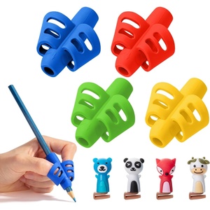 image:imageMr Pen Pencil Grips for Kids Handwriting 4 Pack with 4 Clips  Bright Colors Flexible Silicon Pencil Holder for Kids Right amp LeftHandedBright Colors