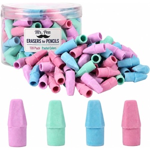 image:imageMr Pen Pencil Top Erasers 150 Pack Pastel Colors LatexFree NoSmudge Cap Pencil Erasers for Precise Erasing Kids Teachers Studying Supplies