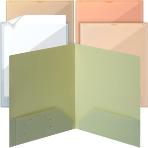 image:imageMr Pen Plastic Folders with Front Pocket 5 pcs Assorted Colors  2 Pocket Folder