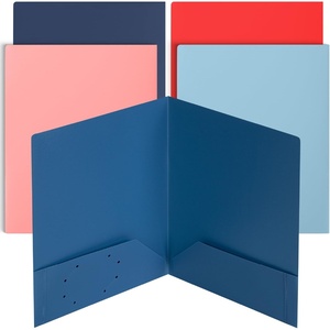 image:imageMr Pen Plastic Folders with Pockets 5 pcs  Aesthetic File Folder with Business Card Slot 2Pocket Folder Back to School Office Filing SuppliesCoral Waves