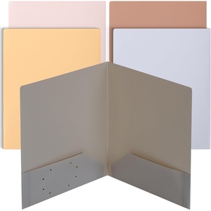 image:imageMr Pen Plastic Folders with Pockets 5 pcs  Aesthetic File Folder with Business Card Slot 2Pocket Folder Back to School Office Filing SuppliesCreamy Serenity