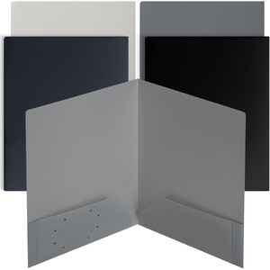 image:imageMr Pen Plastic Folders with Pockets 5 pcs  Aesthetic File Folder with Business Card Slot 2Pocket Folder Back to School Office Filing SuppliesGrey Spectrum