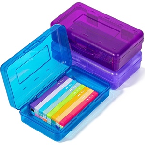 image:imageMr Pen Plastic Pencil Case Box 6 Pack  Large Crayon Marker Pen Organizer Bulk Plastic Bead Organizing Container with SnapTight Lids Clear Craft Storage BoxesSpace Colors