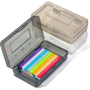 image:imageMr Pen Plastic Pencil Case Box 6 Pack  Large Crayon Marker Pen Organizer Bulk Plastic Bead Organizing Container with SnapTight Lids Clear Craft Storage BoxesGrey Shades