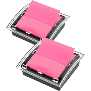 image:imageMr Pen Pop Up Note Dispenser 3 x 3 2 Pack Black Base Clear Top  Sticky Note Dispenser Sticky Note Holder for Desk2 Pack