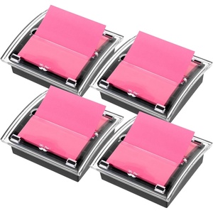 image:imageMr Pen Pop Up Note Dispenser 3 x 3 2 Pack Black Base Clear Top  Sticky Note Dispenser Sticky Note Holder for Desk4 Pack